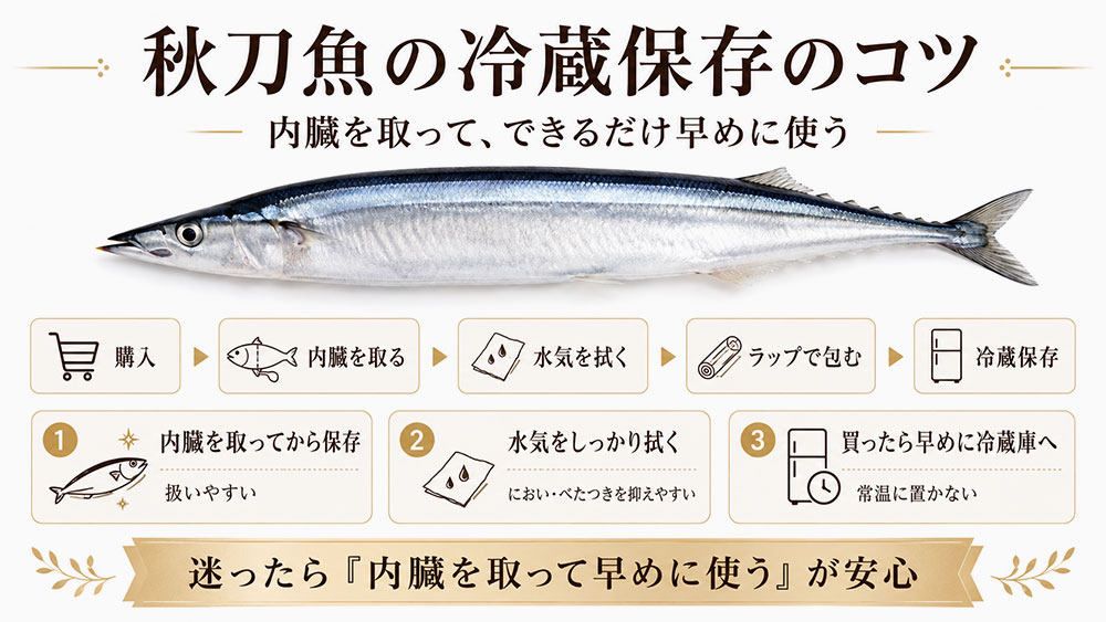 秋刀魚の冷蔵保存