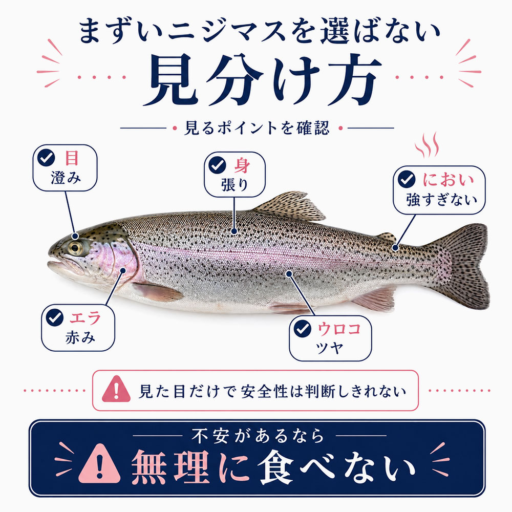 まずいニジマスを選ばないための見分け方