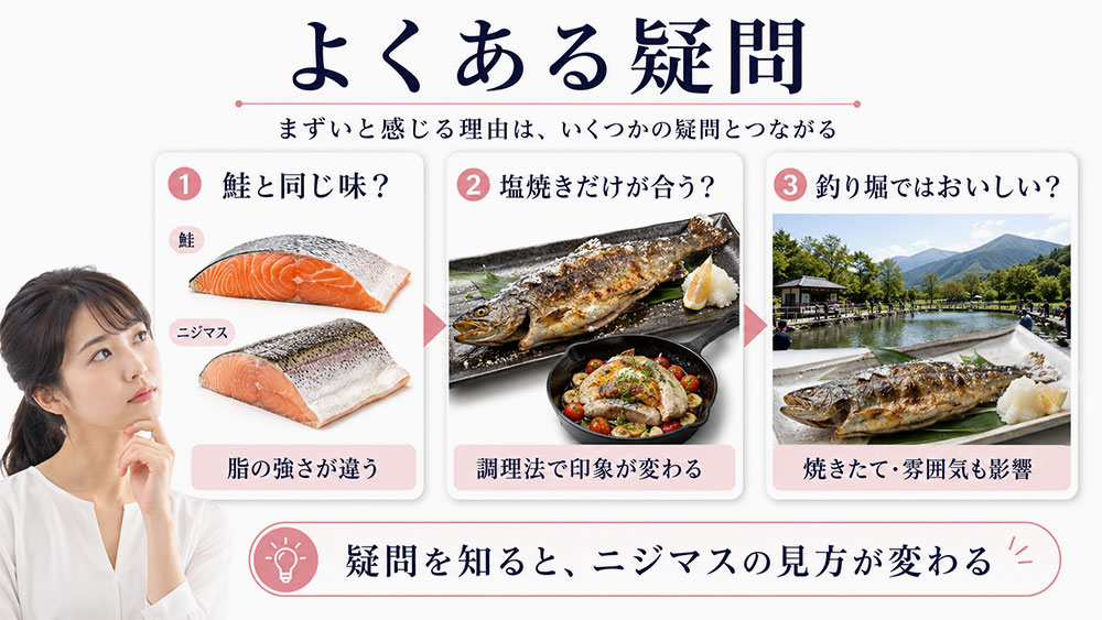 ニジマスがまずいと感じる人によくある疑問