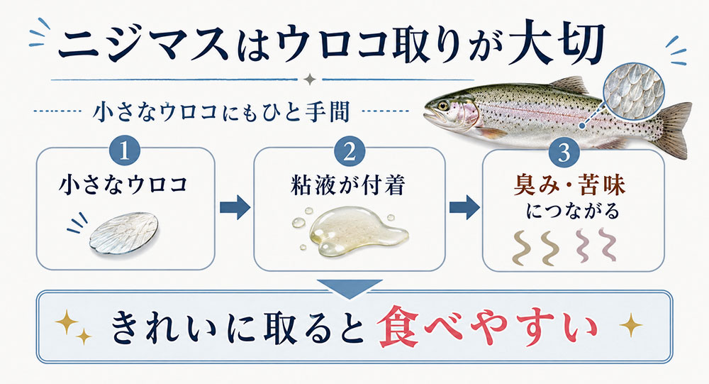 ウロコを取り除く