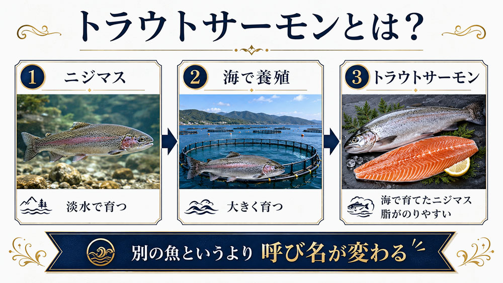 ニジマスとトラウトサーモンの違い