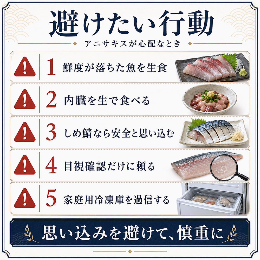 アニサキスが心配なときに避けたいNG行動