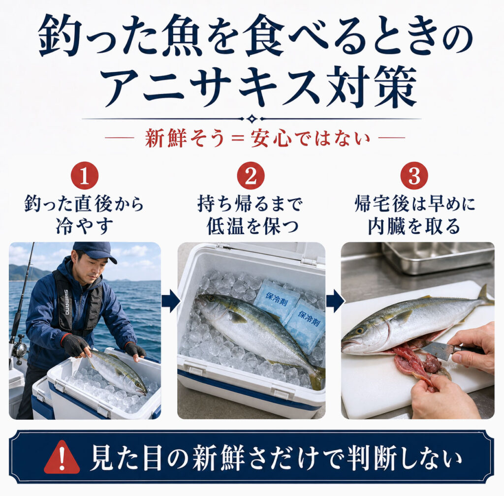 釣った魚を食べるときのアニサキス対策