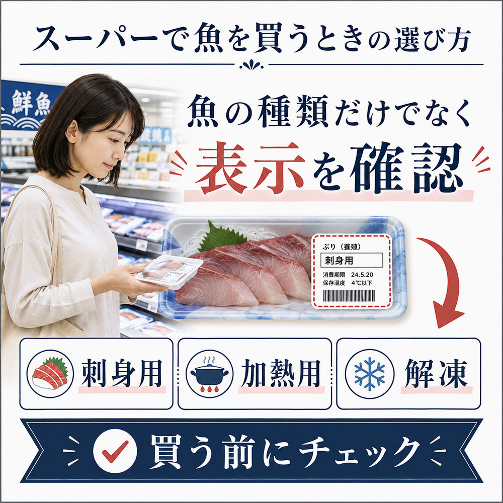 スーパーでアニサキスが心配な魚を買うときの選び方