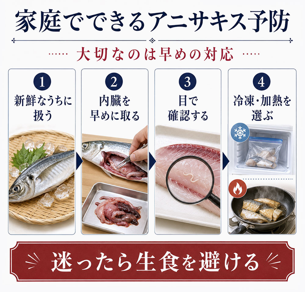 アニサキスを避けるために家庭でできる予防方法