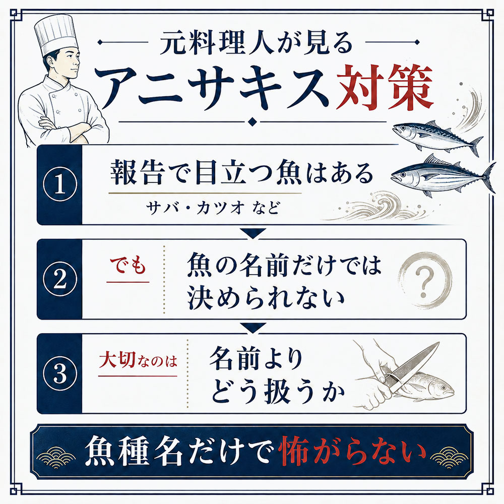 元料理人目線で見る「アニサキスが多い魚」の注意点
