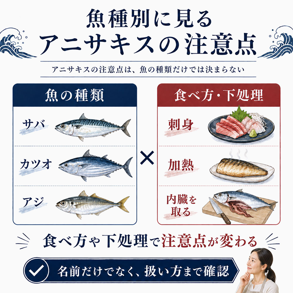 魚種別に見るアニサキスの注意点