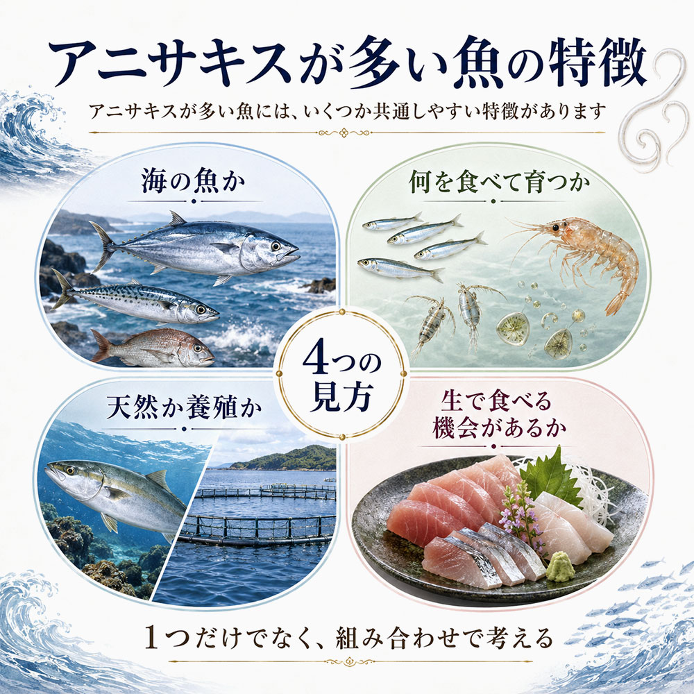 アニサキスが多い魚に共通しやすい特徴