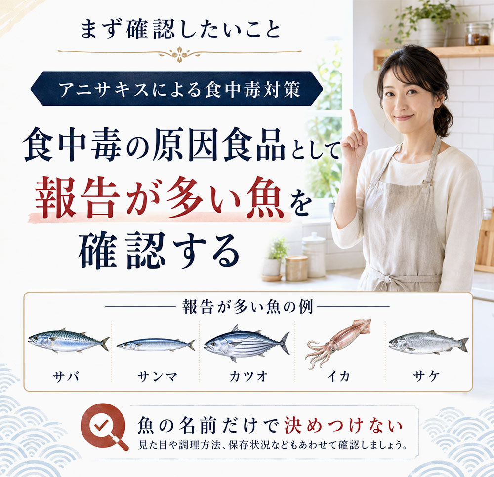 アニサキスが多い魚は？まず公的資料の報告例を一覧で確認
