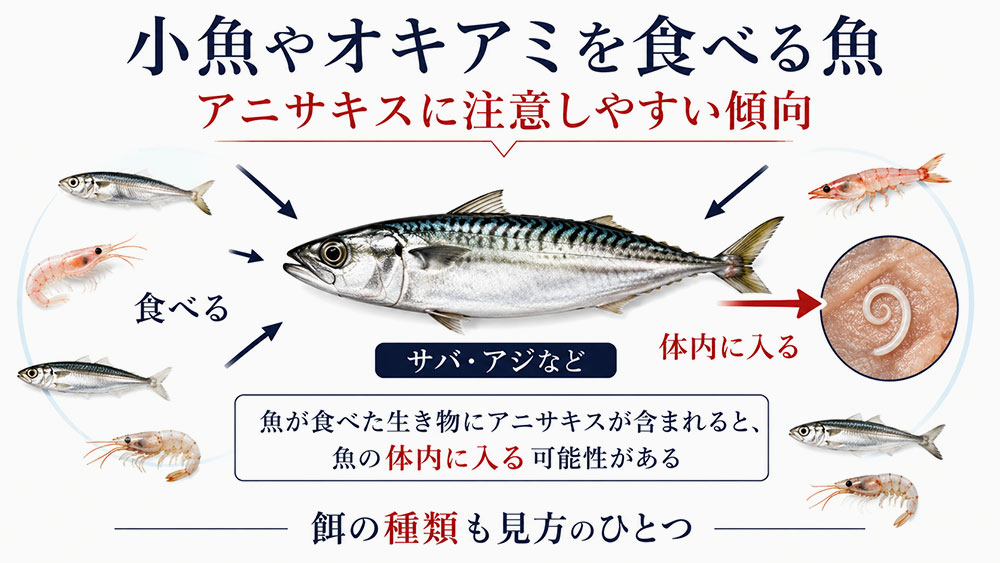 小魚やオキアミを食べる魚に広がりやすい