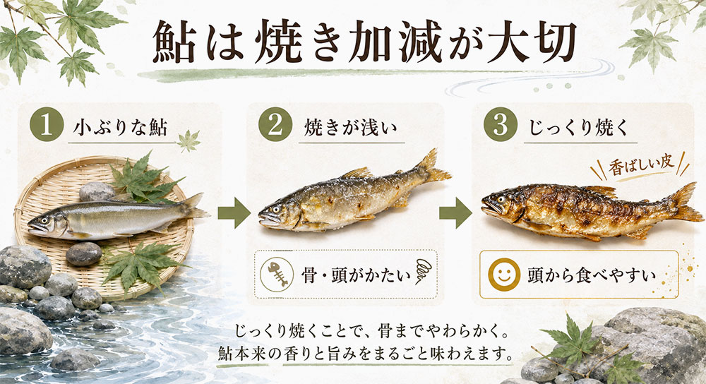焼き加減で食べやすさが変わる