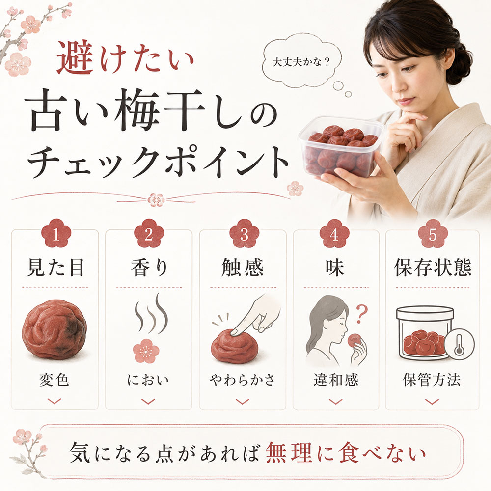 避けたほうがいい古い梅干しを見分ける5つのポイント