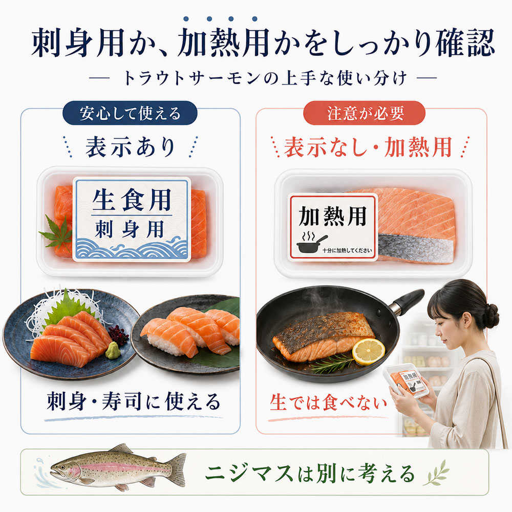 トラウトサーモンは刺身で食べられる|ニジマスとの違い