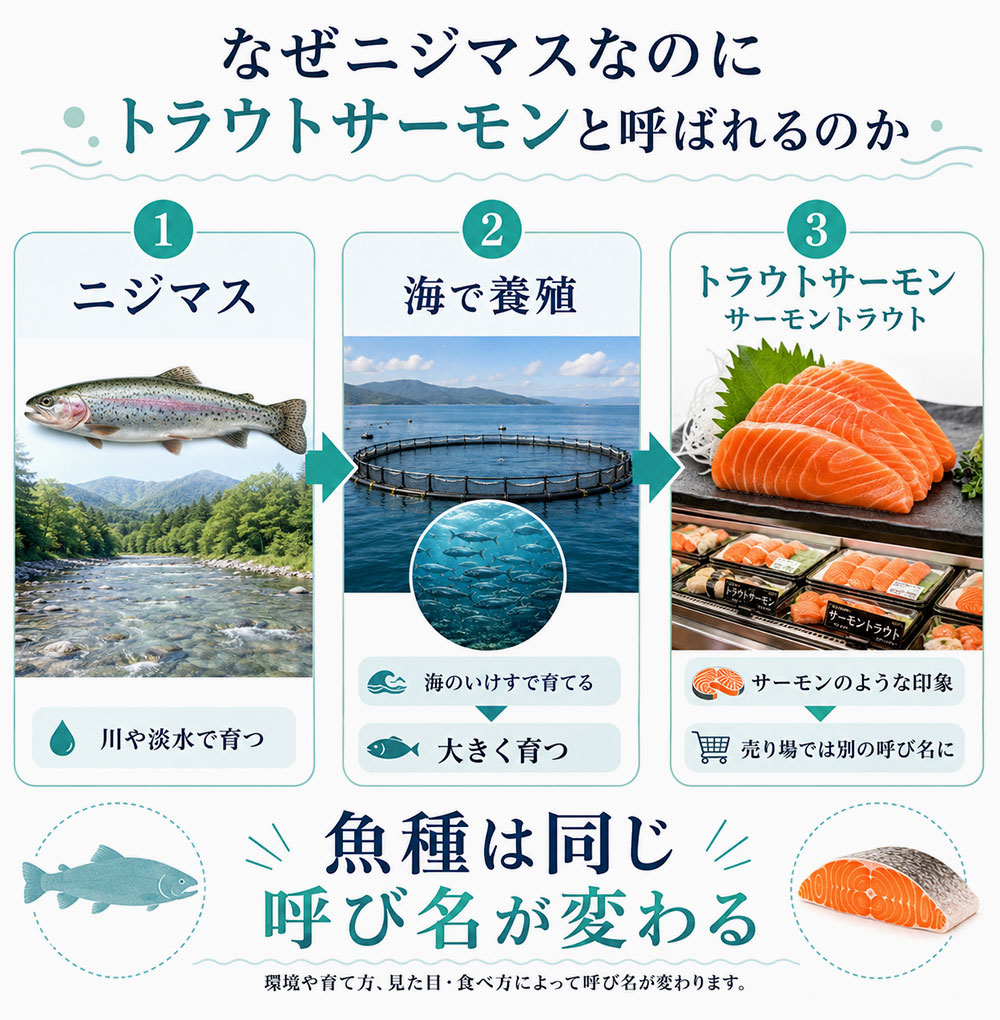 なぜニジマスなのにトラウトサーモンと呼ばれるのか