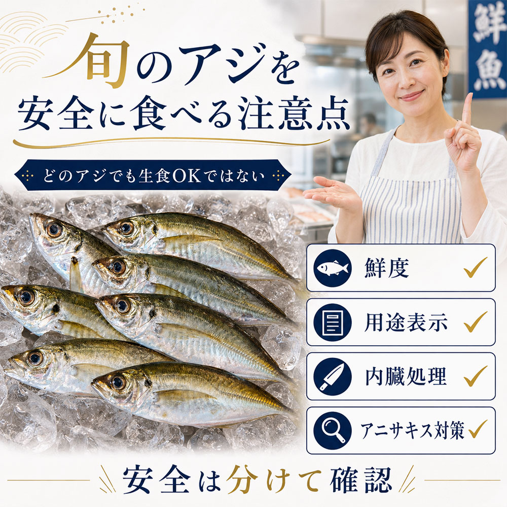 旬のアジを安全に食べるための注意点