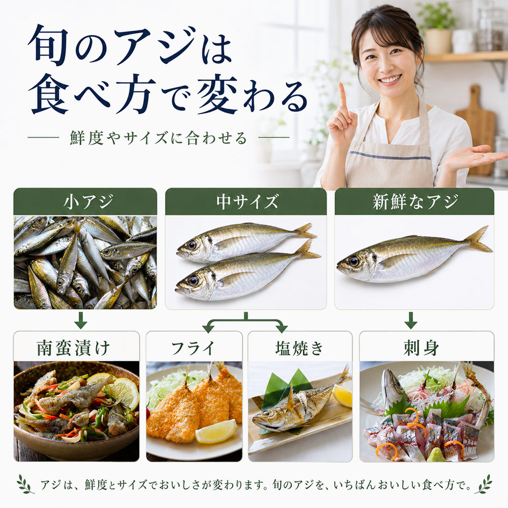 旬のアジにおすすめの食べ方