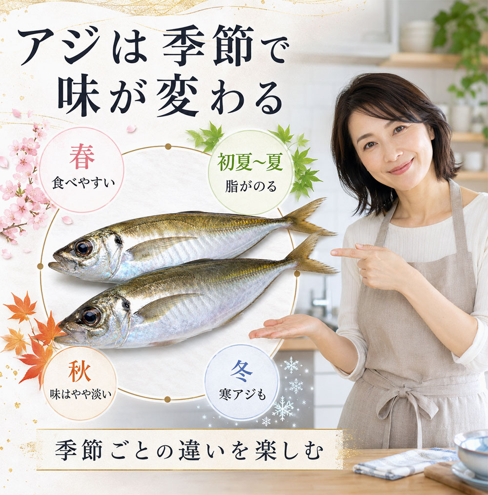 季節で変わるアジの味わい