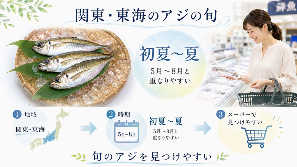 関東・東海のアジは初夏から夏が目安