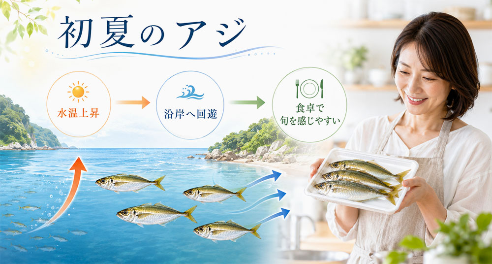 水温が上がる時期に沿岸へ回遊しやすい