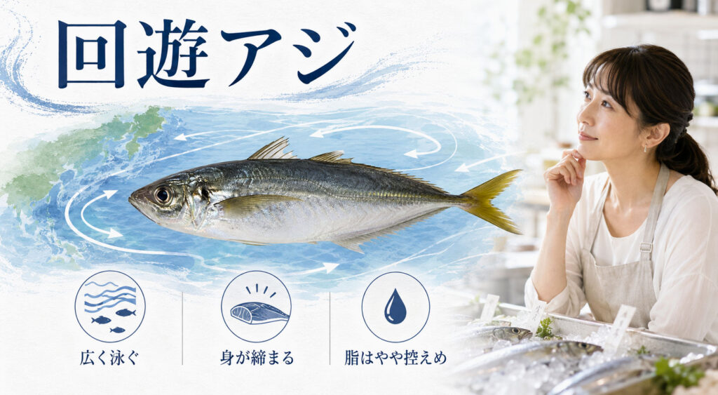 回遊アジは身が締まりさっぱりしやすい