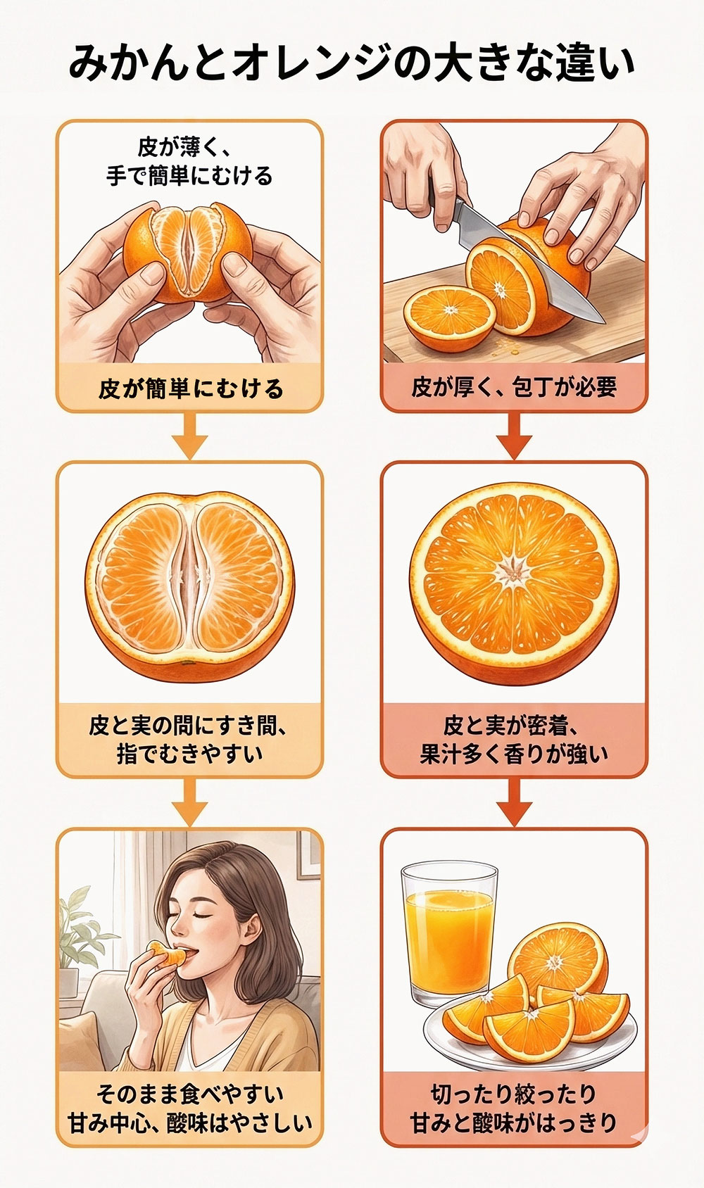 みかんとオレンジの大きな違い