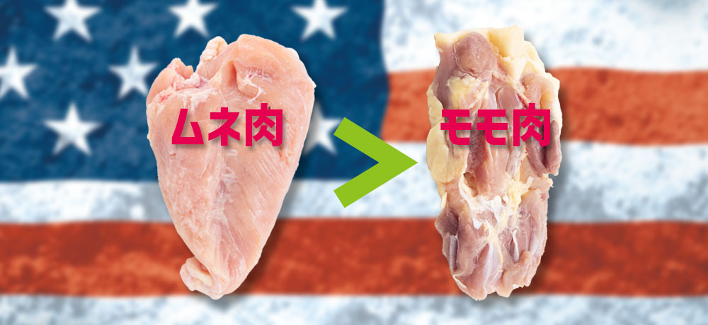 アメリカで胸肉が好まれる
