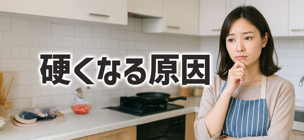 豚肉を焼いて硬く（かたく）なる原因