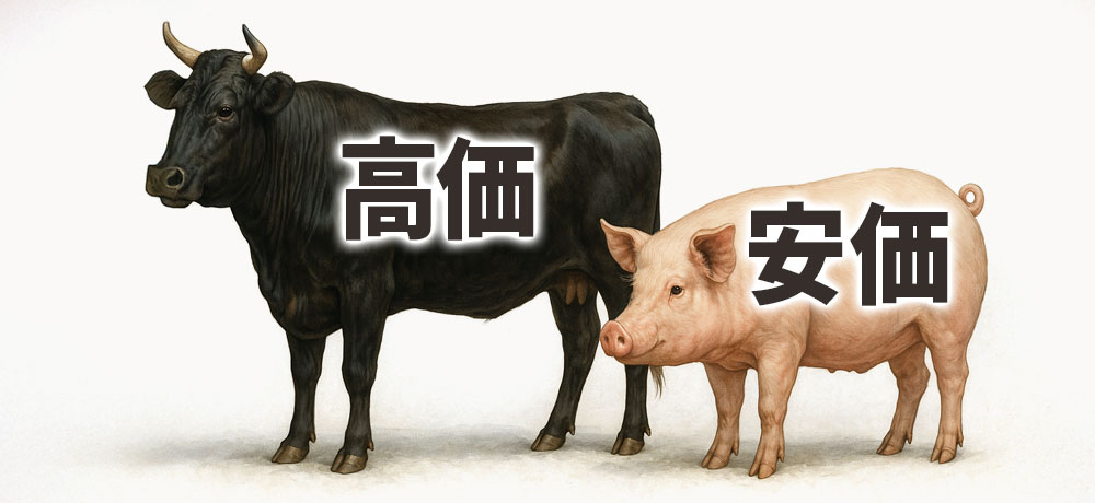 豚肉と牛肉の違いを価格で見る