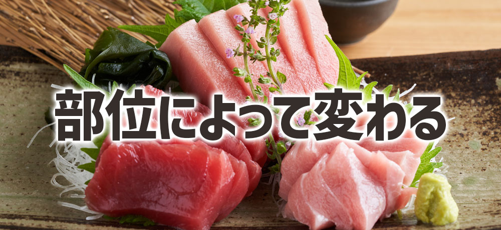 部位によって味が変わるマグロ