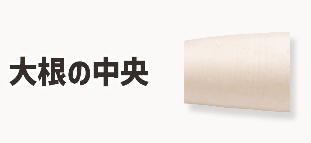 大根の中央(中部)の特徴と味の違い