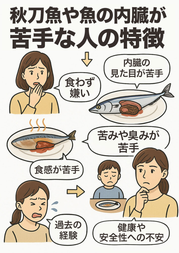 秋刀魚や魚の内臓が苦手な人の特徴