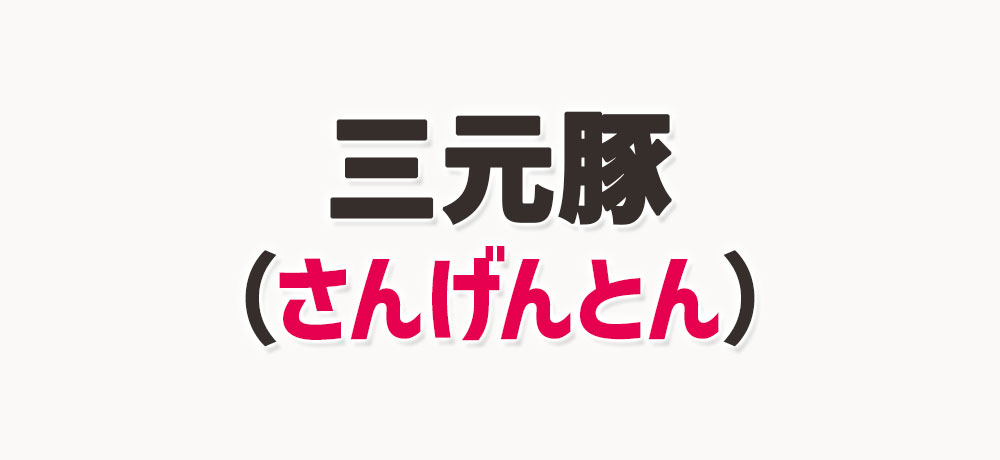 「三元豚」ってどう読むの？なんでこの名前？