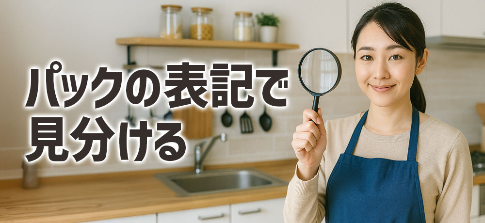 パックの表記で見分ける