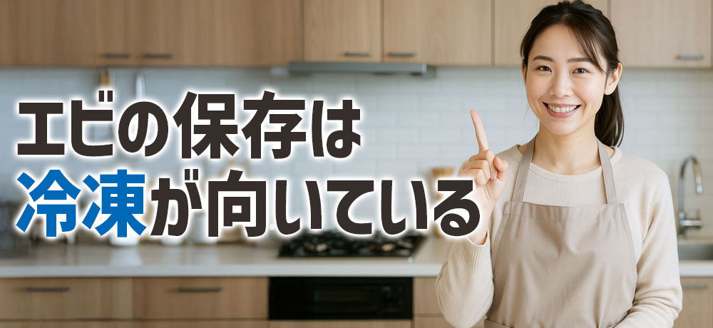 エビの保存は冷凍が向いている