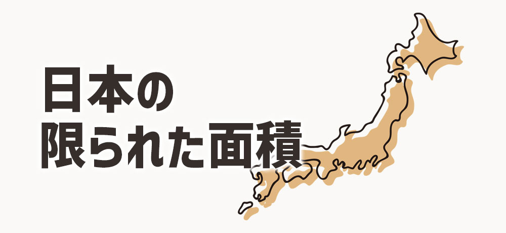 日本の限られた面積