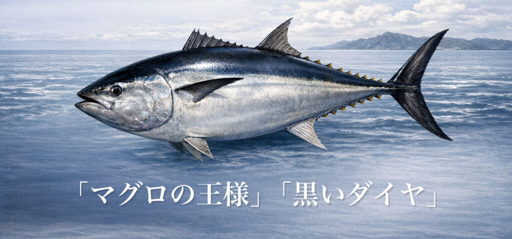 クロマグロ（本マグロ）は、日本で最も高級とされるマグロの一種で、「マグロの王様」や「黒いダイヤ」とも呼ばれています。