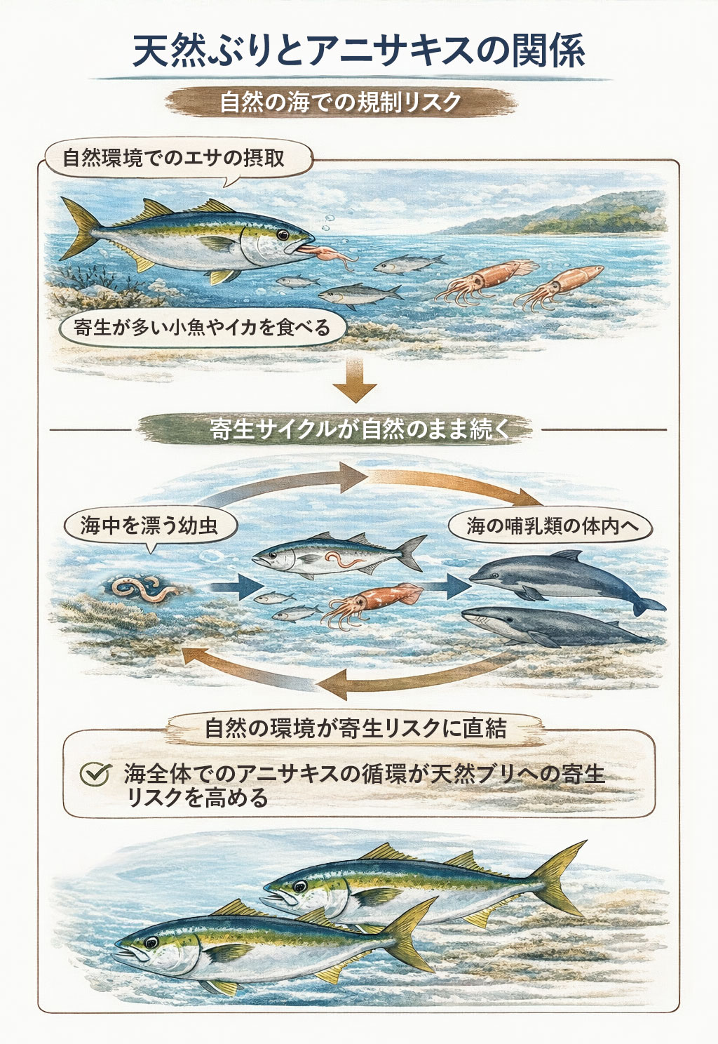 天然ブリの特徴とアニサキスのリスク