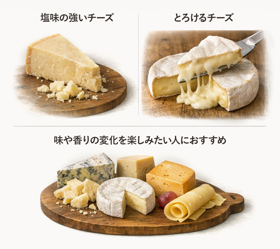 ナチュラルチーズは発酵が続いており、味や香りの変化を楽しみたい人に向いています。