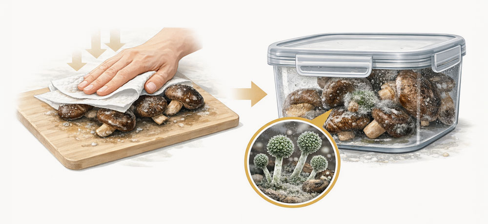 椎茸が濡れてしまった際に避けるべきNG行動