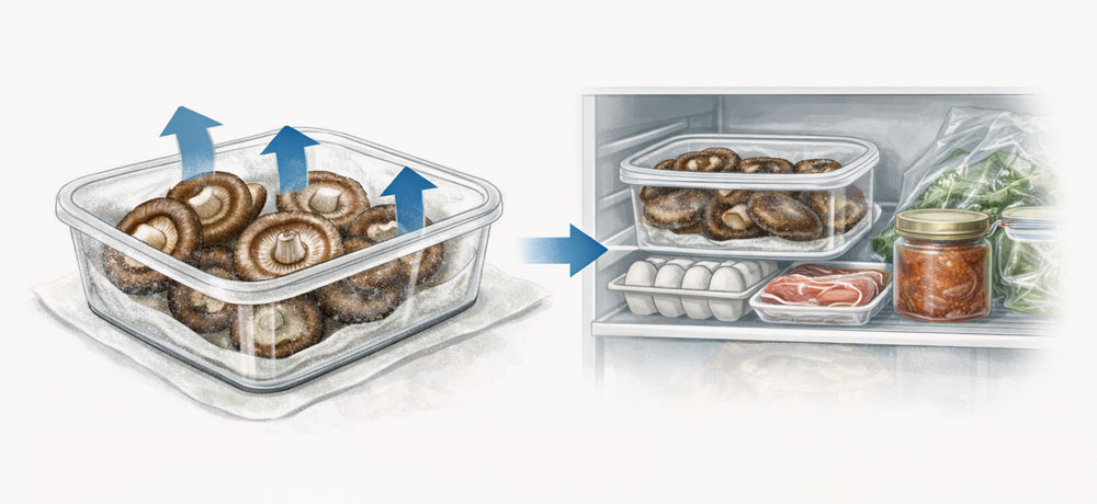 椎茸の冷蔵庫での保存