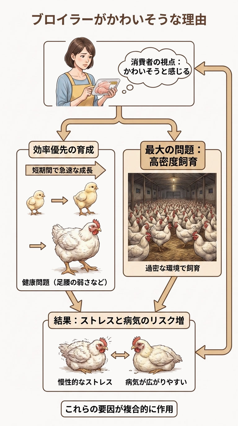 ブロイラーがかわいそうだと感じる理由
