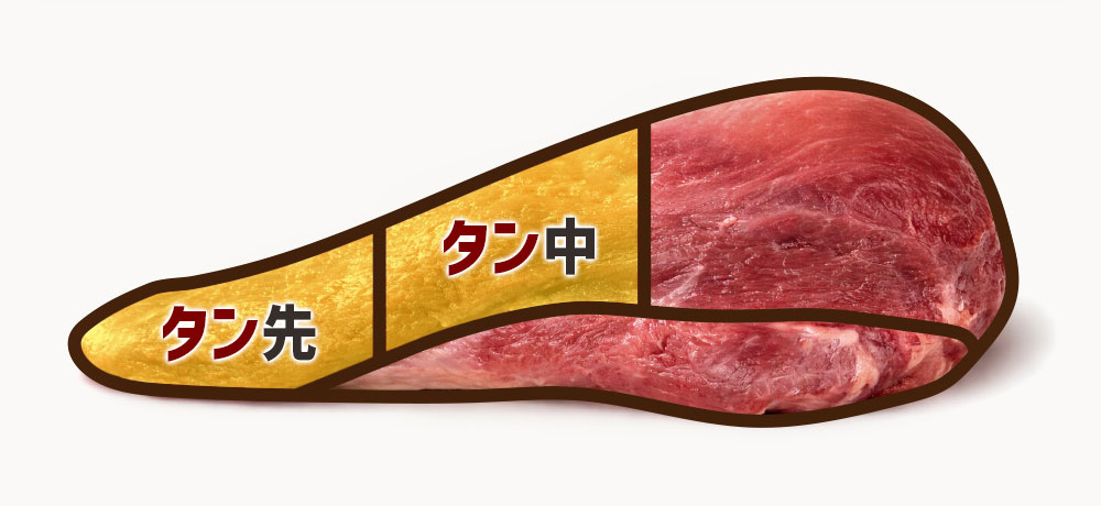 スーパーでよく見かける牛タン部位