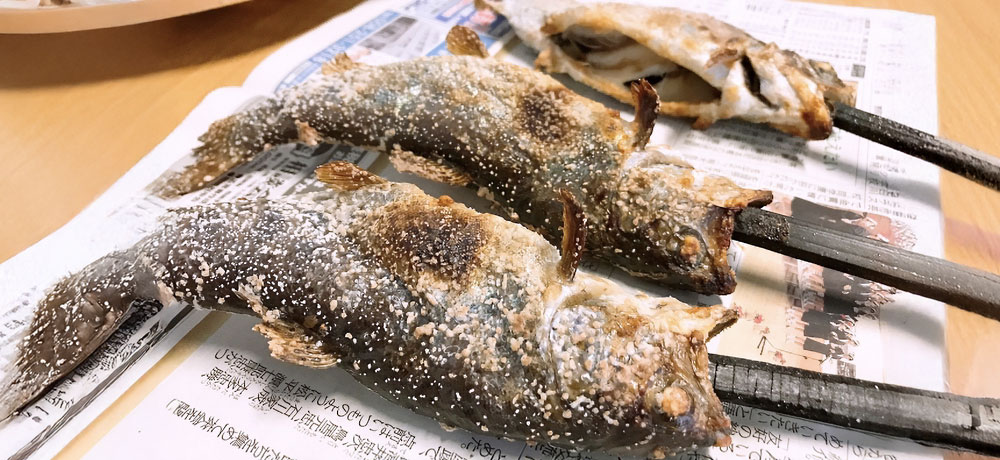 ニジマスの皮目がパリッと香ばしくなる