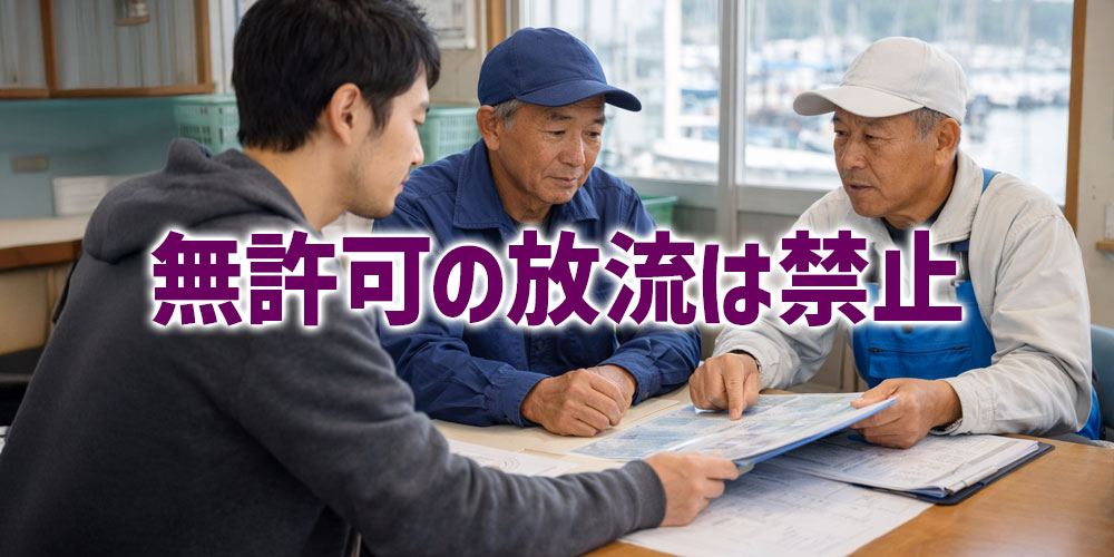 無許可の放流は禁止