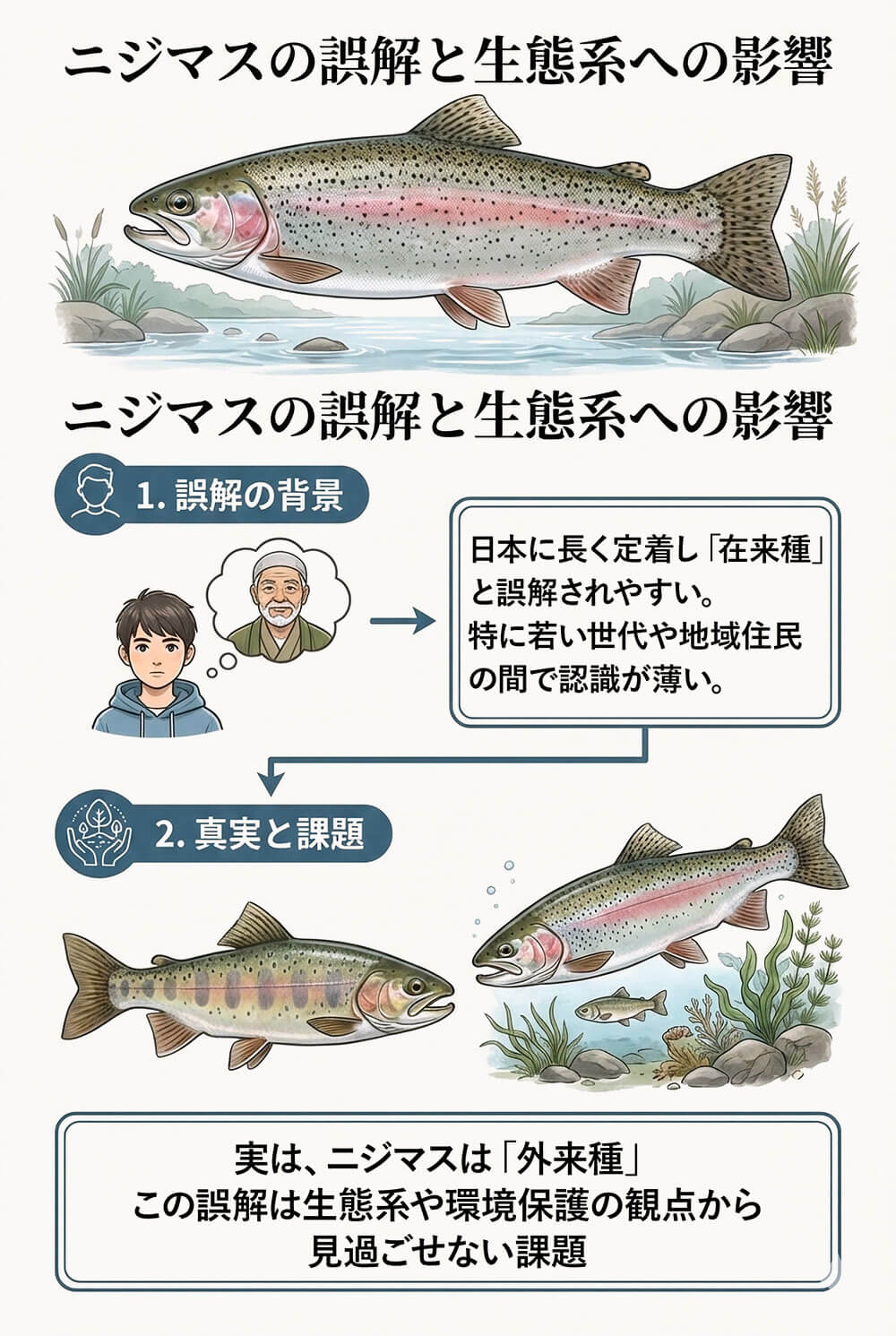 ニジマスが外来種という認識がない現実