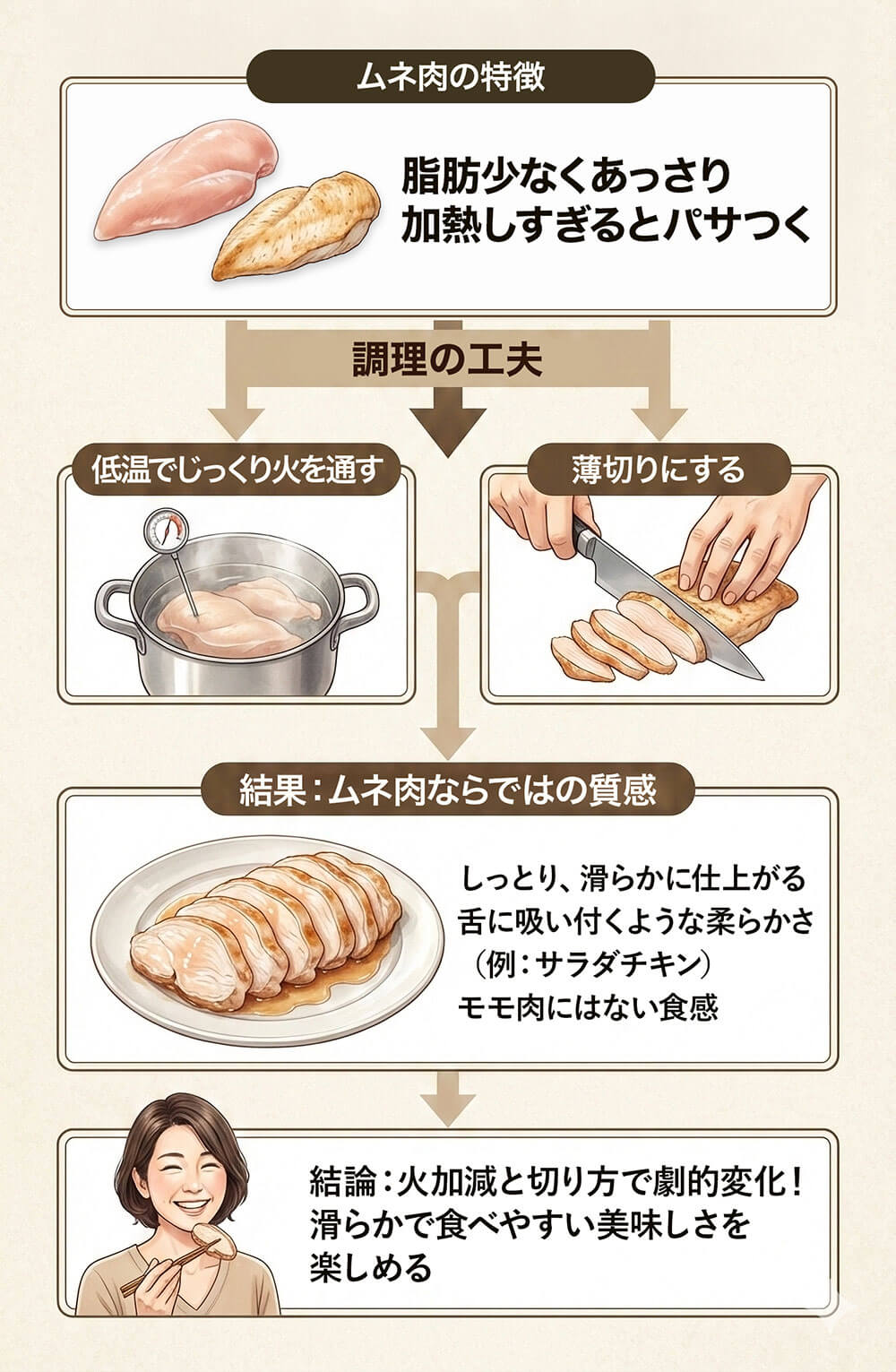 ムネ肉の柔らかさ