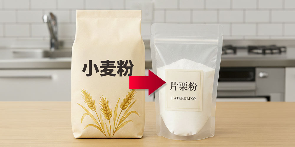 小麦粉を片栗粉の代わりに使う場合の注意点