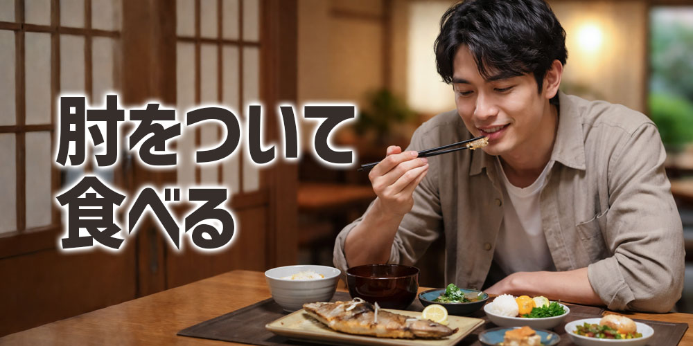 肘(ひじ)をついて食べると印象が悪くなる理由