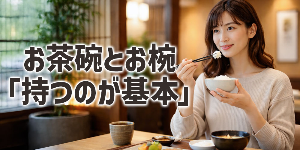 お茶碗とお椀は「持つのが基本」と「持たないほうがよい器」