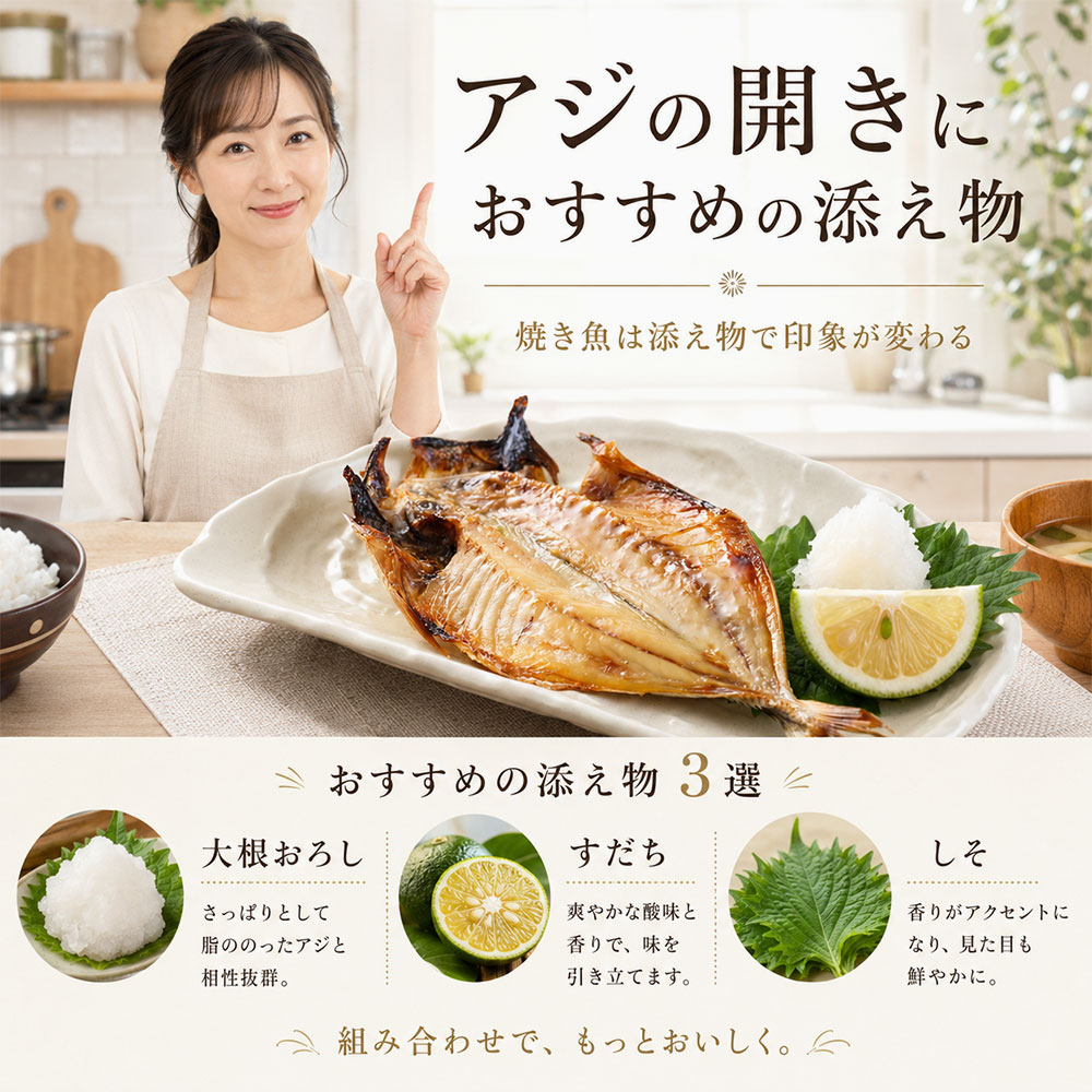 アジの開きにおすすめの添え物